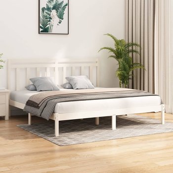 vidaXL Rama łóżka, biała, lite drewno, 180x200 cm, Super King - vidaXL