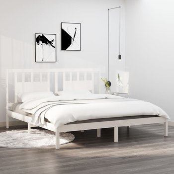 vidaXL Rama łóżka, biała, lite drewno, 180x200 cm - vidaXL