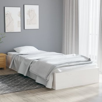vidaXL Rama łóżka, biała, lite drewno, 75x190 cm, pojedyncza - vidaXL