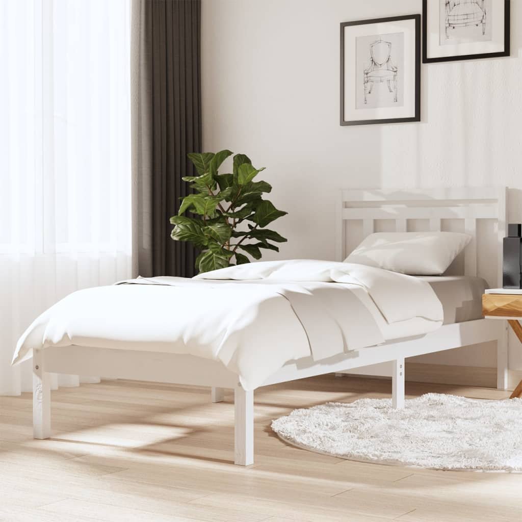 Фото - Ліжко VidaXL Rama łóżka, biała, 90x190 cm, lite drewno 