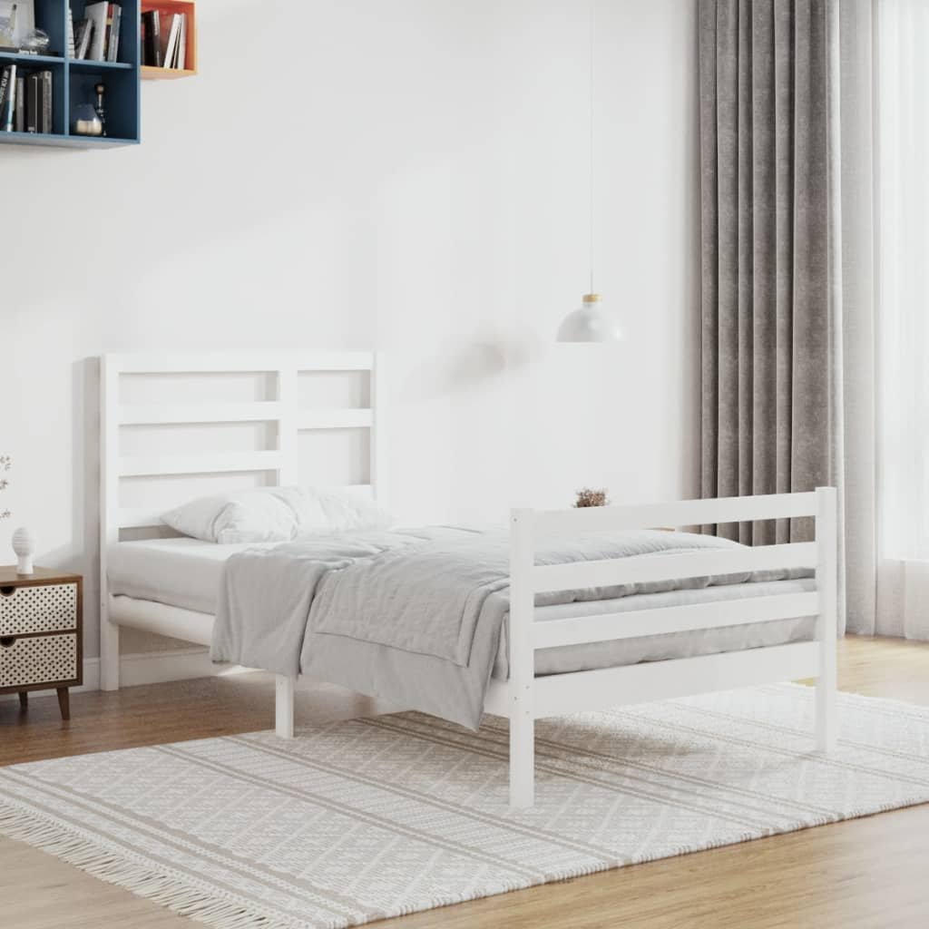 Фото - Ліжко VidaXL Rama łóżka, biała, lite drewno, 90x200 cm 