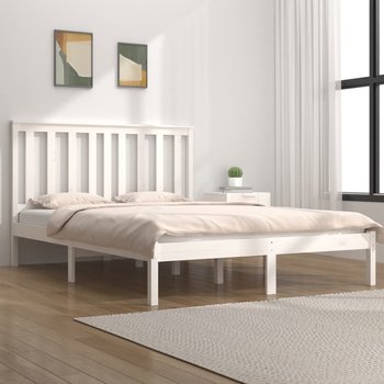 vidaXL Rama łóżka, biała, lite drewno sosnowe, 120 x 200 cm - vidaXL