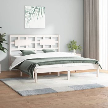 vidaXL Rama łóżka, biała, lite drewno sosnowe, 140x200 cm - vidaXL