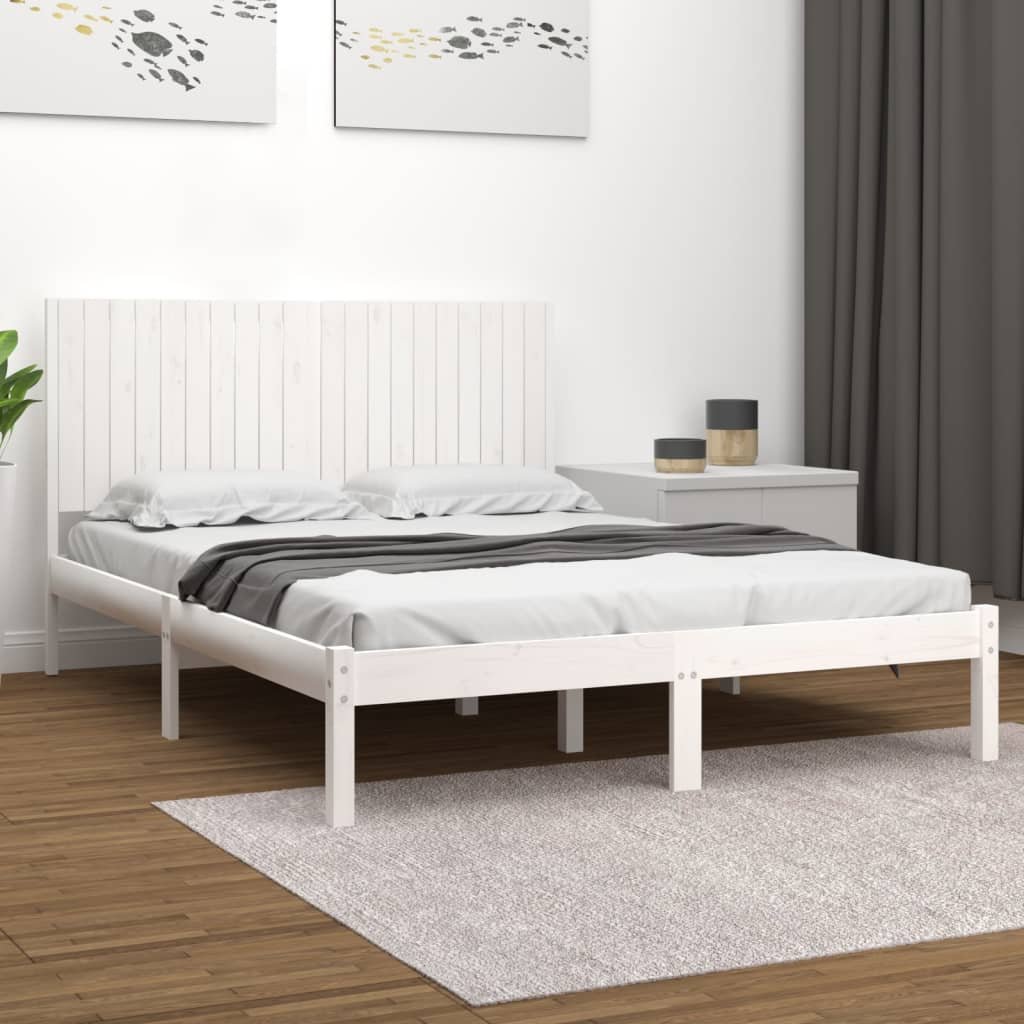 Фото - Ліжко VidaXL Rama łóżka, biała, lite drewno sosnowe, 200 x 200 cm 