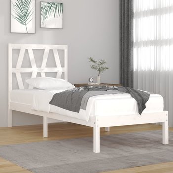 vidaXL Rama łóżka, biała, lite drewno sosnowe, 75x190 cm, pojedyncza - vidaXL