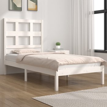 vidaXL Rama łóżka, biała, lite drewno sosnowe, 90x190 cm, pojedyncza - vidaXL