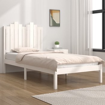 vidaXL Rama łóżka, biała, lite drewno sosnowe, 90x200 cm - vidaXL
