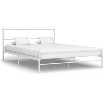 vidaXL Rama łóżka, biała, metalowa, 140 x 200 cm - vidaXL
