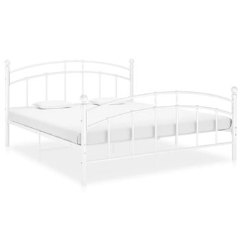 vidaXL Rama łóżka, biała, metalowa, 160 x 200 cm - vidaXL