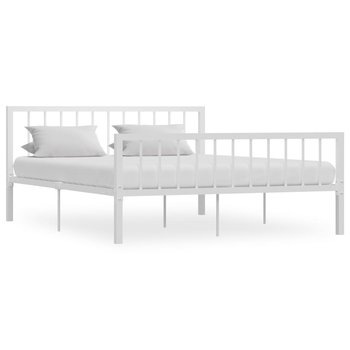 vidaXL Rama łóżka, biała, metalowa, 160 x 200 cm - vidaXL