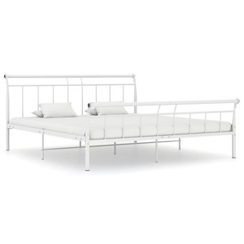 vidaXL Rama łóżka, biała, metalowa, 180 x 200 cm - vidaXL