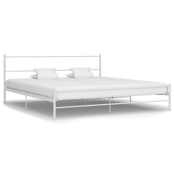 vidaXL Rama łóżka, biała, metalowa, 200 x 200 cm - vidaXL