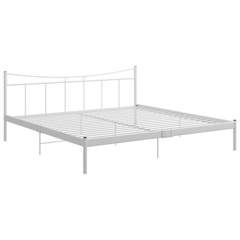 vidaXL Rama łóżka, biała, metalowa, 200 x 200 cm  - vidaXL