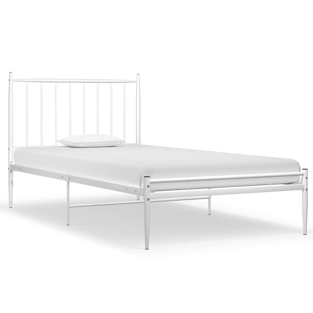 Фото - Ліжко VidaXL Rama łóżka, biała, metalowa, 90 x 200 cm 