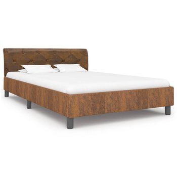 vidaXL Rama łóżka, brązowa, sztuczna skóra zamszowa, 140 x 200 cm - vidaXL
