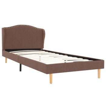 vidaXL Rama łóżka, brązowa, tapicerowana tkaniną, 90 x 200 cm - vidaXL