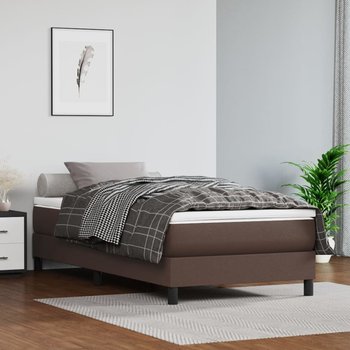 vidaXL Rama łóżka, brązowe, 90x190 cm, sztuczna skóra - vidaXL