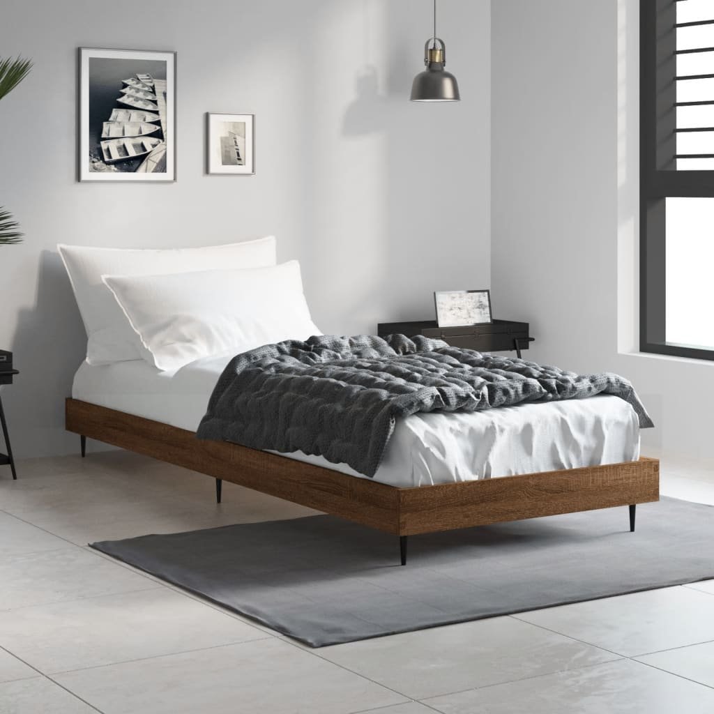Фото - Ліжко VidaXL Rama łóżka, brązowy dąb, 75x190 cm, materiał drewnopochodny 