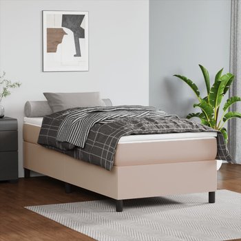 vidaXL Rama łóżka, cappuccino, 80x200 cm, obita sztuczną skórą - vidaXL