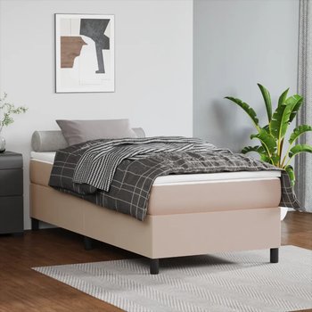 vidaXL Rama łóżka, cappuccino, 90x190 cm, obita sztuczną skórą - vidaXL
