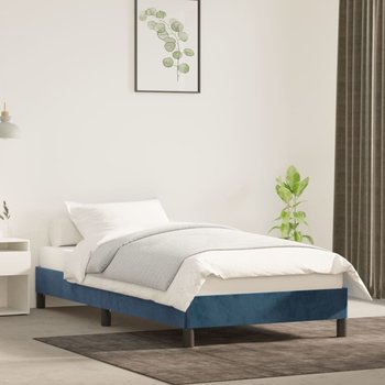 vidaXL Rama łóżka, ciemnoniebieska, 100x200 cm, tapicerowana aksamitem - vidaXL