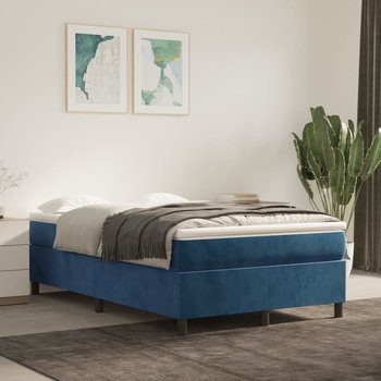 vidaXL Rama łóżka, ciemnoniebieska, 120x200 cm, tapicerowana aksamitem - vidaXL