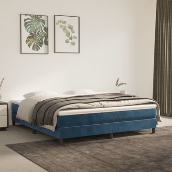 vidaXL Rama łóżka, ciemnoniebieska, 180x200 cm, tapicerowana aksamitem - vidaXL