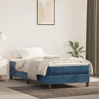 vidaXL Rama łóżka, ciemnoniebieska, 90x190 cm, tapicerowana aksamitem - vidaXL