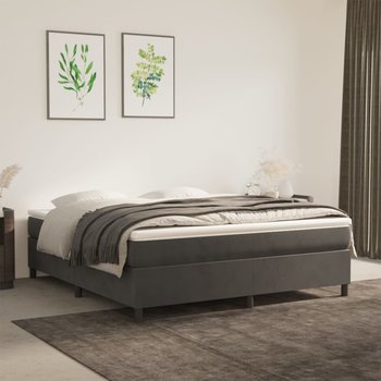 vidaXL Rama łóżka, ciemnoszara, 160x200 cm, tapicerowana aksamitem - vidaXL
