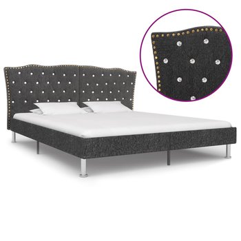 vidaXL Rama łóżka, ciemnoszara, tapicerowana tkaniną, 160 x 200 cm - vidaXL