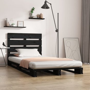 vidaXL Rama łóżka, czarna, 100 x 200 cm, lite drewno sosnowe - vidaXL