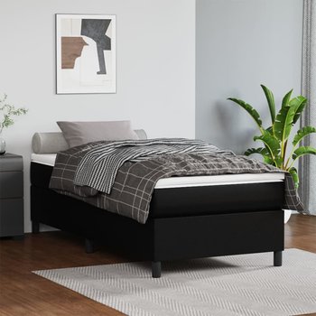 vidaXL Rama łóżka, czarna, 100x200 cm, sztuczna skóra - vidaXL