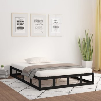 vidaXL Rama łóżka, czarna, 120 x 200 cm, lite drewno - vidaXL