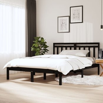 vidaXL Rama łóżka, czarna, 120x190 cm, lite drewno - vidaXL