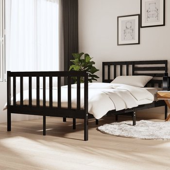 vidaXL Rama łóżka, czarna, 120x190 cm, lite drewno - vidaXL