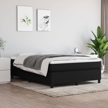 vidaXL Rama łóżka, czarna, 140 x 200 cm, obita tkaniną - vidaXL