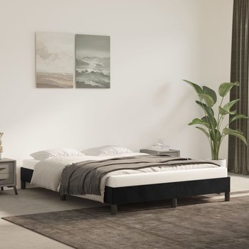 vidaXL Rama łóżka, czarna, 140 x 200 cm, tapicerowana aksamitem - vidaXL