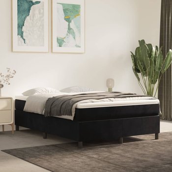 vidaXL Rama łóżka, czarna, 140 x 200 cm, tapicerowana aksamitem - vidaXL
