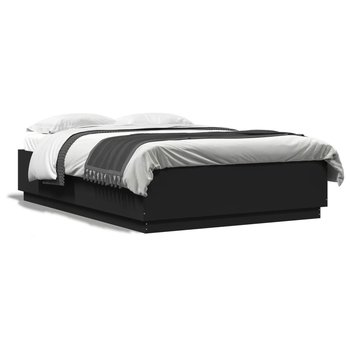 vidaXL Rama łóżka, czarna, 150x200 cm, materiał drewnopochodny - vidaXL