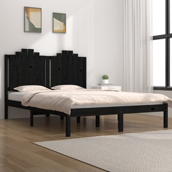 vidaXL Rama łóżka, czarna, 160 x 200 cm, lite drewno sosnowe - vidaXL