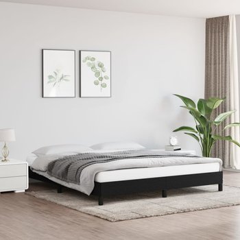 vidaXL Rama łóżka, czarna, 160 x 200 cm, obita tkaniną - vidaXL