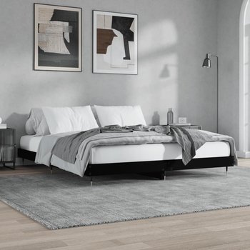 vidaXL Rama łóżka, czarna, 160x200 cm, materiał drewnopochodny - vidaXL