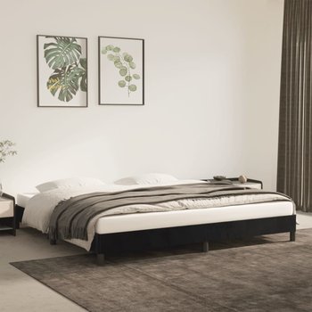 vidaXL Rama łóżka, czarna, 200x200 cm, tapicerowana aksamitem - vidaXL