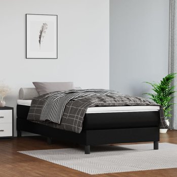 vidaXL Rama łóżka, czarna, 90x200 cm, sztuczna skóra - vidaXL