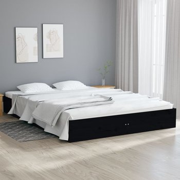 vidaXL Rama łóżka, czarna, lite drewno, 120 x 200 cm - vidaXL