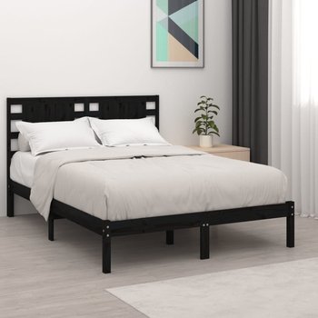 vidaXL Rama łóżka, czarna, lite drewno, 120x190 cm, podwójna - vidaXL