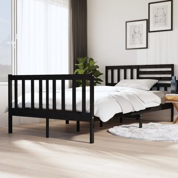 vidaXL Rama łóżka, czarna, lite drewno, 120x200 cm - vidaXL