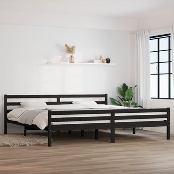 vidaXL Rama łóżka, czarna, lite drewno, 180x200 cm - vidaXL