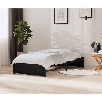 vidaXL Rama łóżka, czarna, lite drewno, 90 x 200 cm - vidaXL