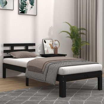 vidaXL Rama łóżka, czarna, lite drewno, 90 x 200 cm - vidaXL